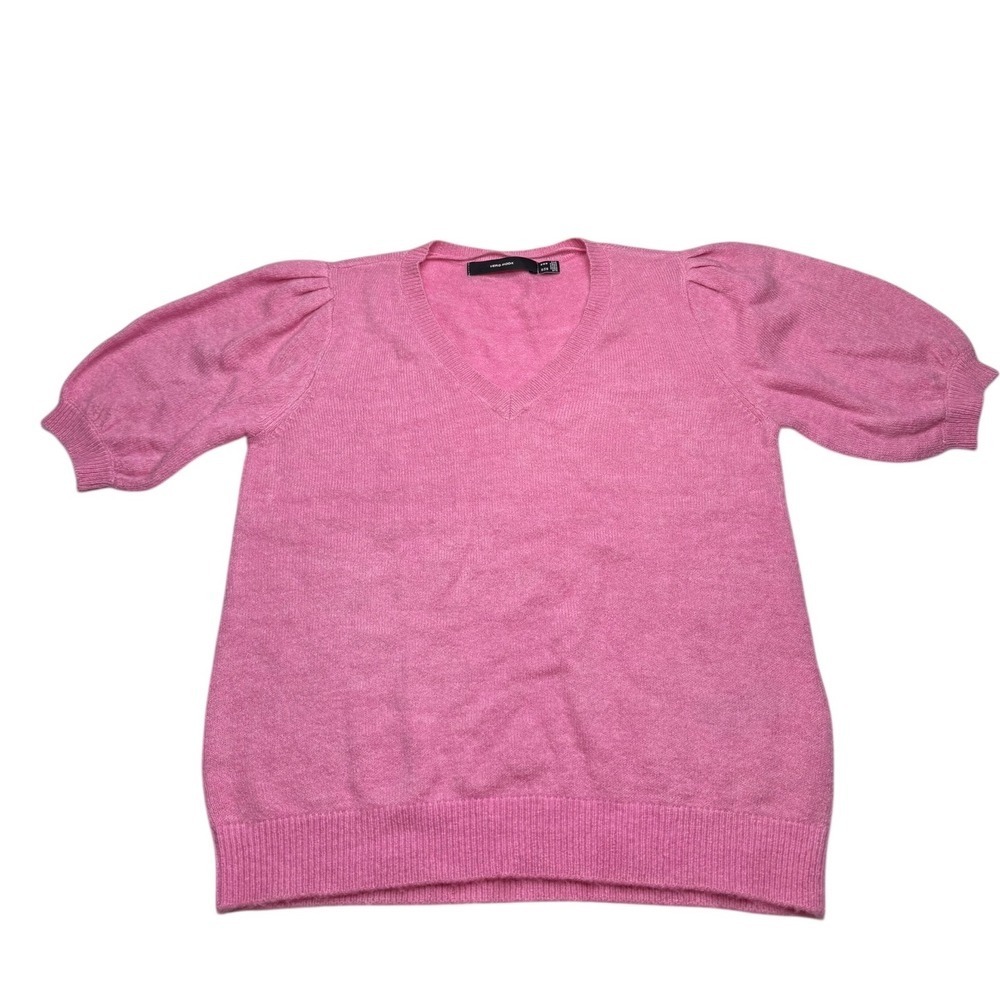 Vero Moda Pink V-Neck Puff Sleeve Top